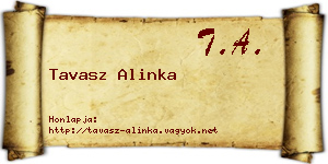 Tavasz Alinka névjegykártya